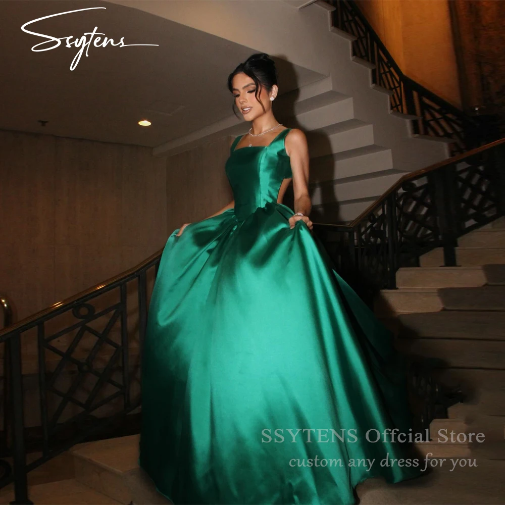 

SSYTENS Luxurious A Line Prom Dresses Customized Vestidos De Fiesta Long Party Dresses Sexy Backless Saudi Arabia Evening Dress