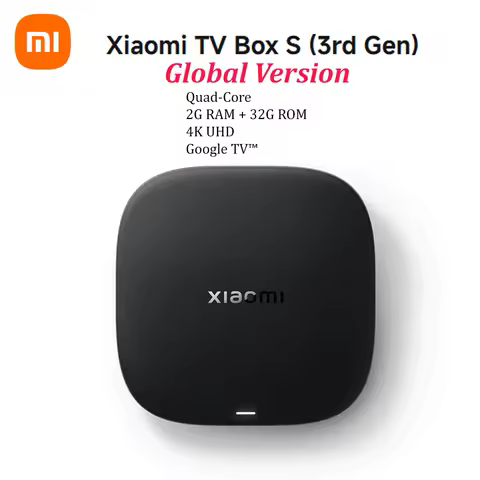 Xiaomi TV Box S 3rd Gen Global Version 4K Ultra HD 32GB ROM 2.4GHz/ 5GHz Bluetooth 5.2 Google TV Google Assistant Media Player