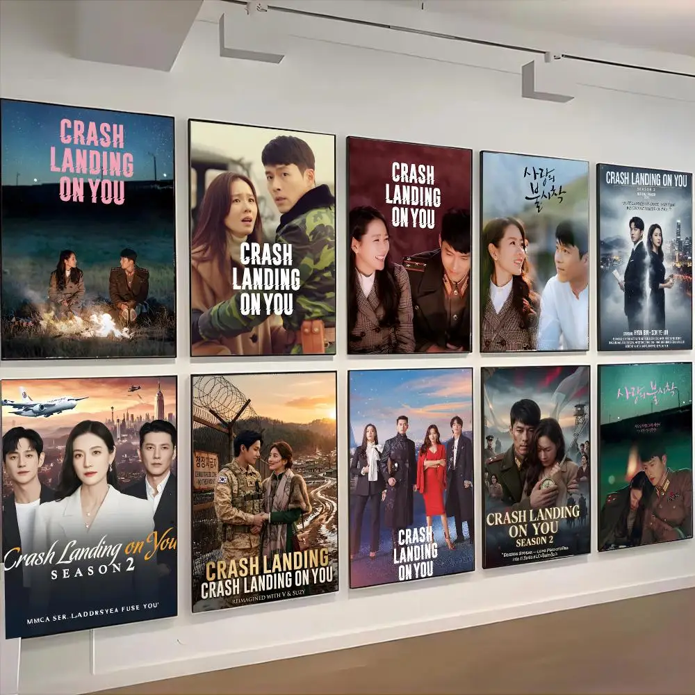 Crash Landing On You Tv Show Romantic Poster Self-adhesive Living Room Bedroom Party Bar Decor Moisture-proof Fade-resistant