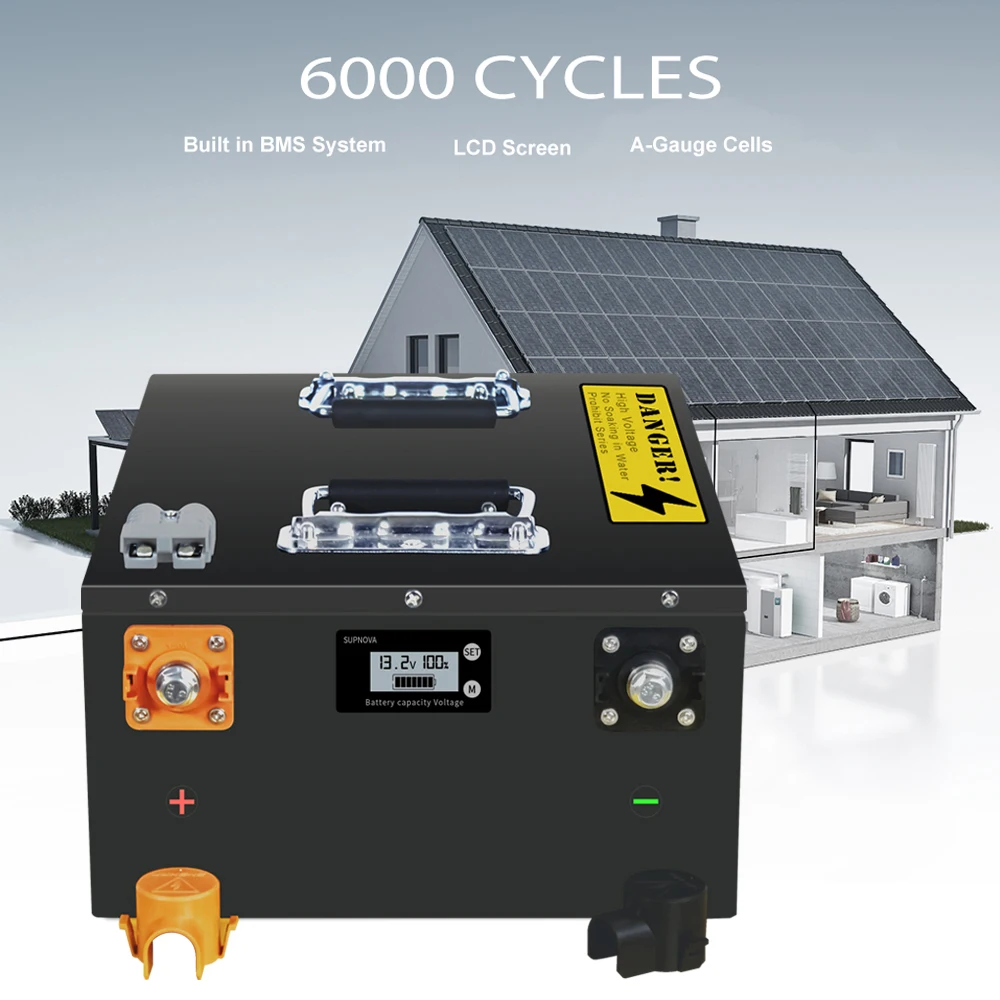 Stock europeo LiFePO4 48V 200Ah 100Ah 50AH LiFePO4 batería incorporada Bluetooth BMS 6000 + ciclos para el hogar RV Solar fuera de la red Camper