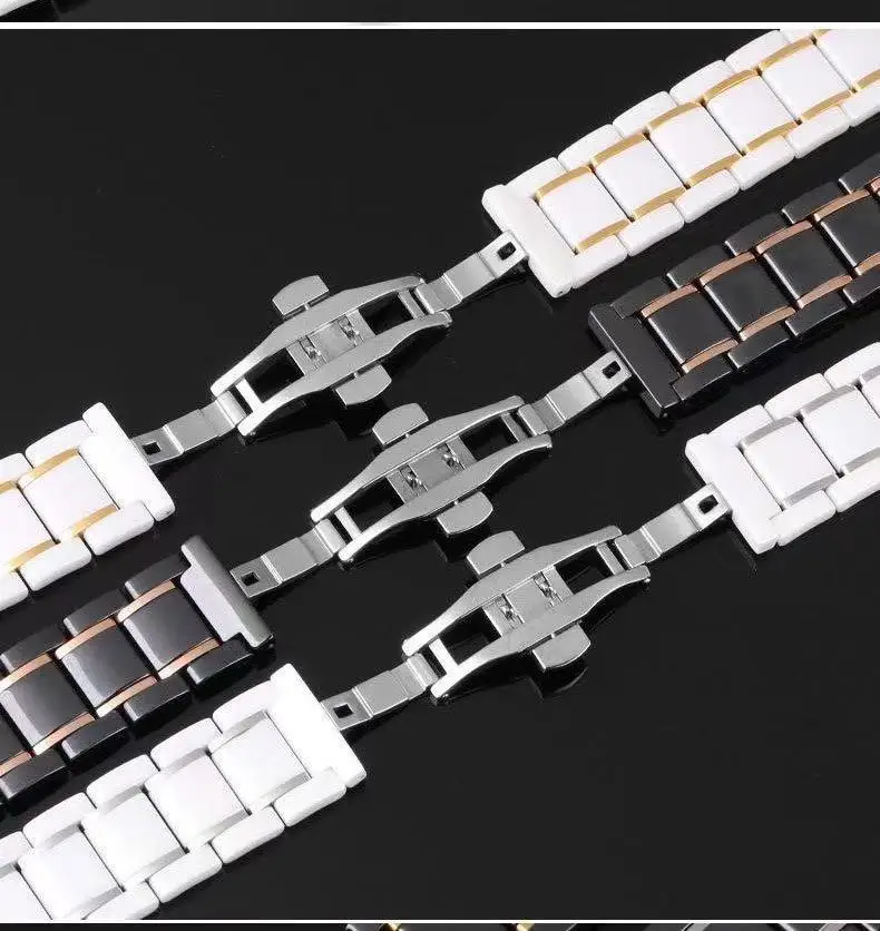 Ceramic Metal Strap for Apple Watch Ultra 2 10 9 8 7 46mm 45mm 44mm Bracelet Wristband for iWatch 6 5 4 3 SE 41mm 42mm 40mm Band