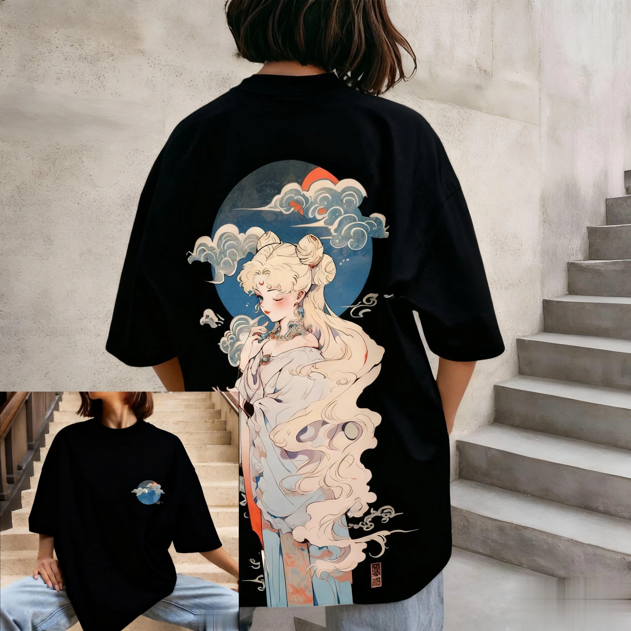 2025/26 Bandai Japanse Anime Girl Warrior Kinderen/Volwassenen Super Grote Hoodie Y2K Street Fashion Top Vier Seizoenen Geschikt
