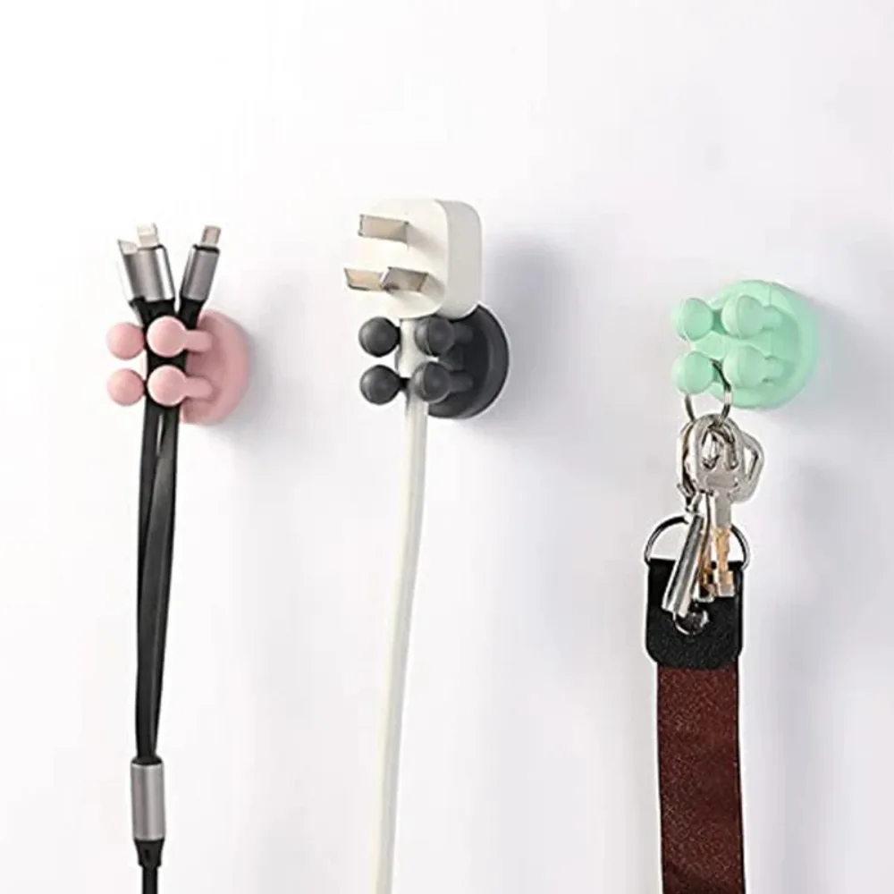 Organization Silicone Toothbrush Holder Self Adhesive Multifunctional Plug Holder Sticky Strong Hook Hanging Key