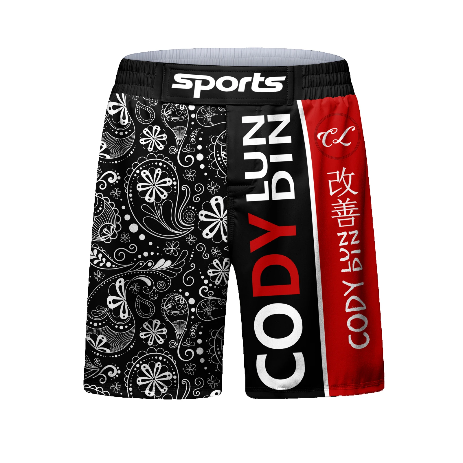 

Custom Cody Lundin Gym Training Surfing Kickboxing Shorts Quick Dry Male Sublimation Bodybuilding MAA BJJ Jiu Jitsu Sportwears