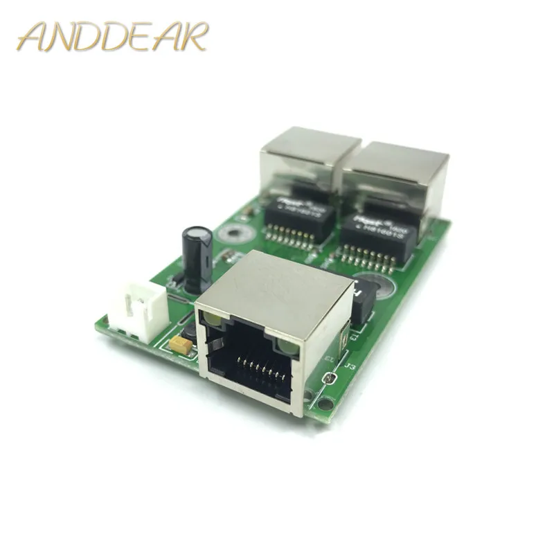 Lage kosten netwerk bedrading box data conversie afstand uitbreiding Mini Ethernet 3 port 10/100 Mbps Met RJ45 licht schakelaar module