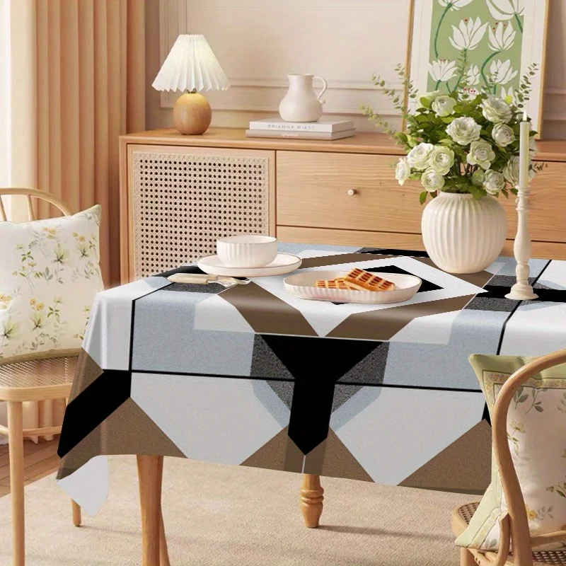 1pc Simple Marble Dining Tablecloth, suitable for kitchens, dining rooms, picnics and family gatherings as decorationxzj