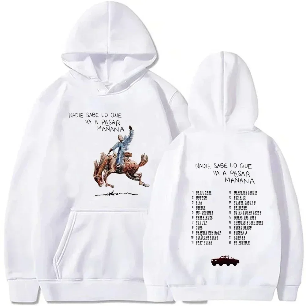 Bad Bunny Neues Album Nadie Sabe Lo Que Va Pasar Manana Sweatshirts Street Hoodies Kleidung Lässige Pullover 90er Bad Bunny Hoodie