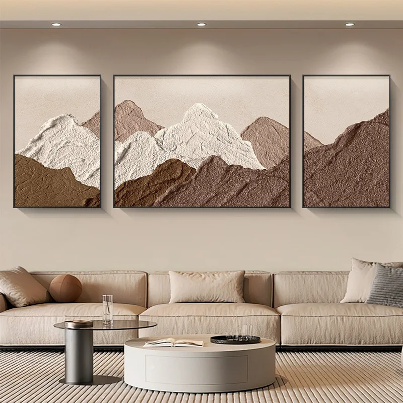 

Living room, decorative painting, triptych, landscape, light luxury, high sense, background wall