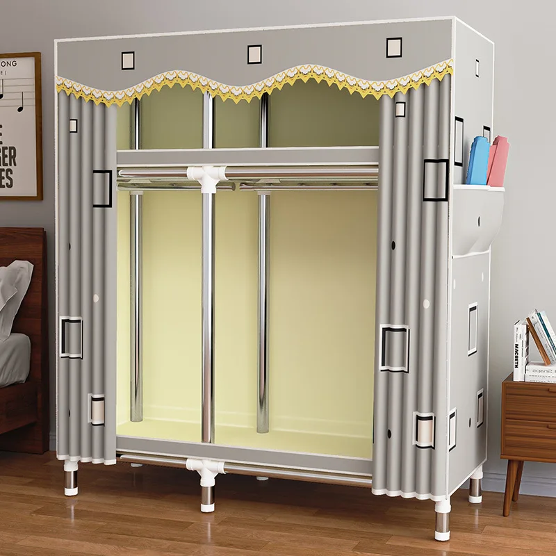Compact Dorm Wardrobe Storage Organizer Easy Assemble Lightweight Closet for Apartments Thick Cloth Wardrobe Simple Wardrobe