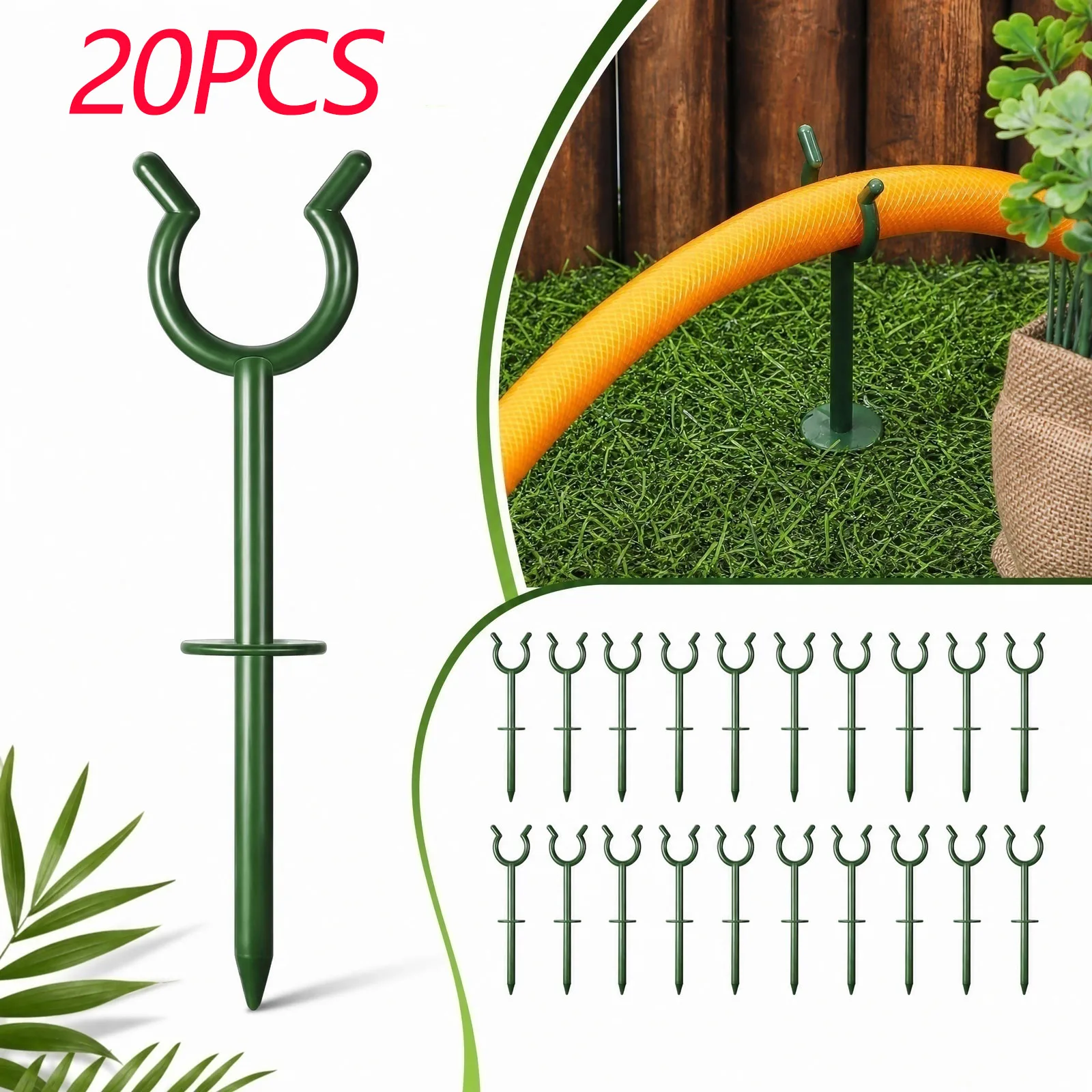 20PCS Garden Hose Guide Nail Water Pipe Tubing Positioning Bracket Anti-skid Yard Lawn Irrigation Hose Spike Holder Bracket