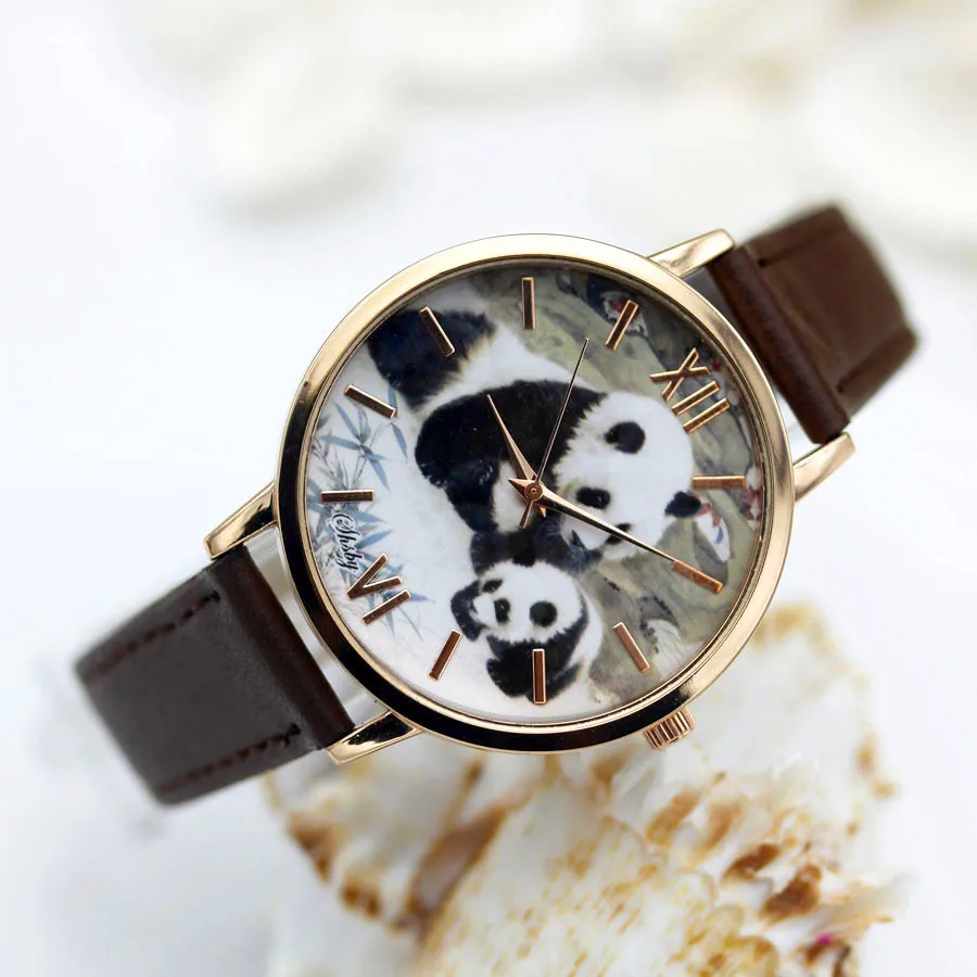 Shsby Leather Strap Analog Display Women Dress Watch Fashion cute animals Casual Quartz Watch Ladies WristWatch relogio feminino