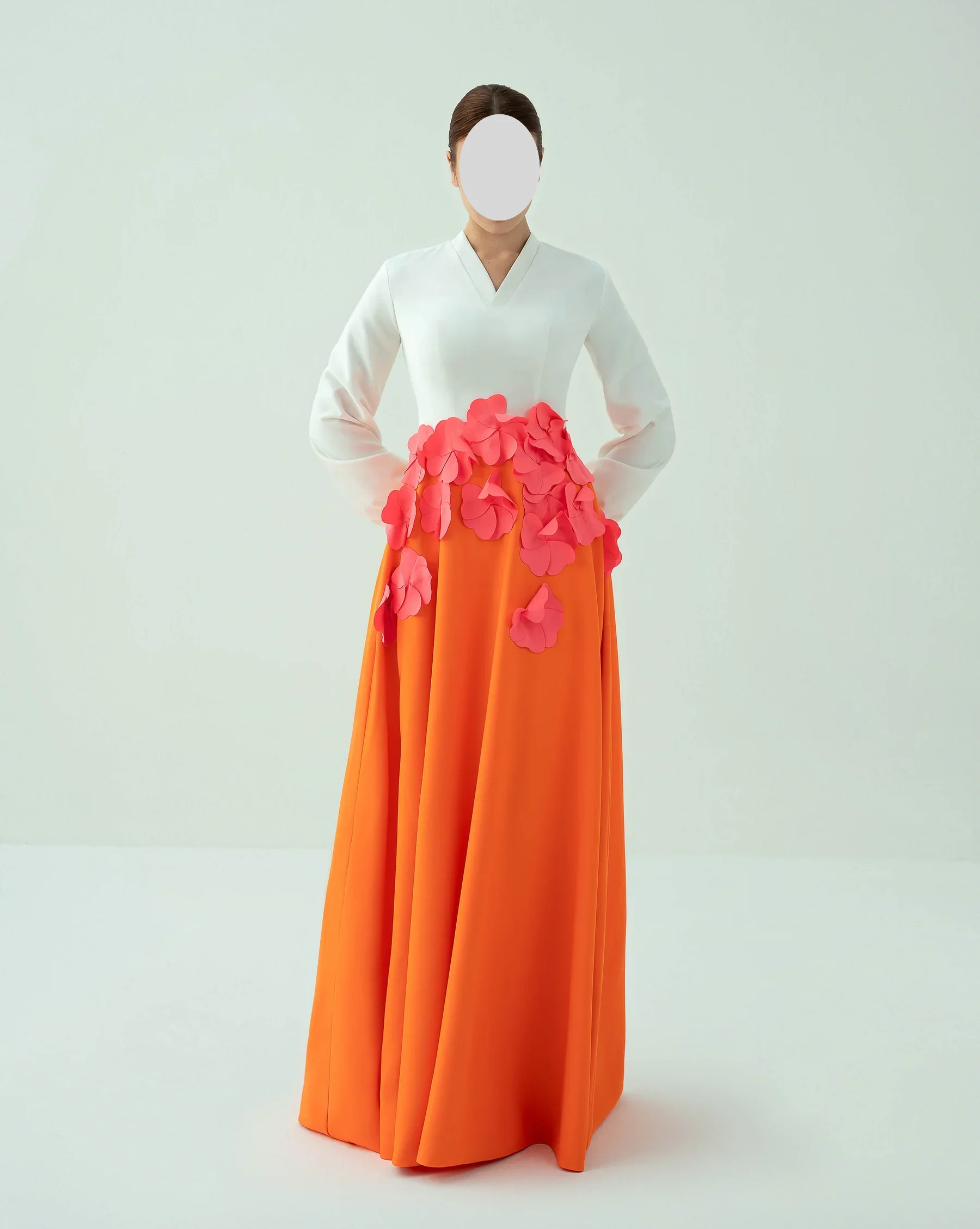 QR V Neck A Line Satin Applique Color Matching Sharon Saudi Customized For Women Evening Dresses Floor Length Gown Prom Dresses