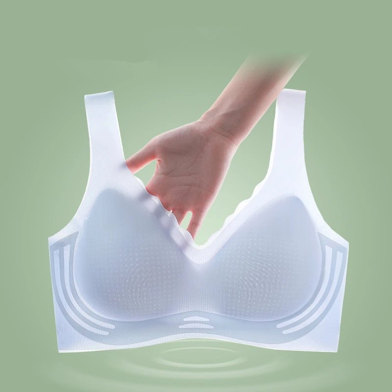 Cool Seamless Underwear For Women, Ultra-thin Push-up Semi-fixed Cup, No Rims Vest-style Bra For Women With Beautiful Backs