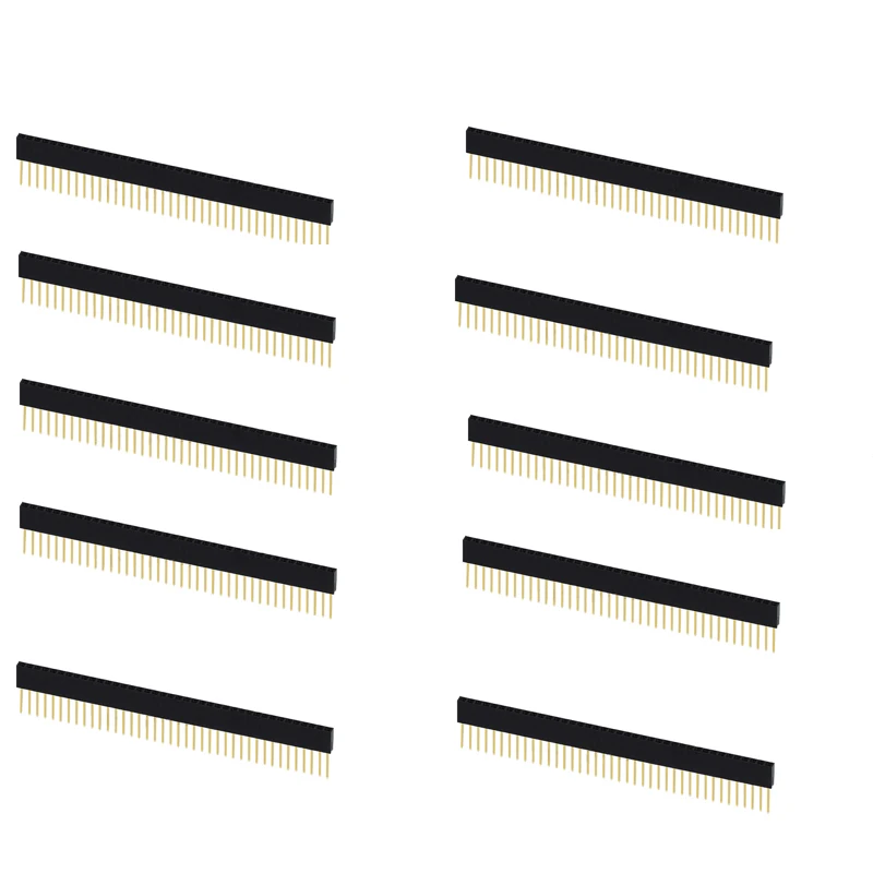 10 Stück 2,54mm Rastermaß Gerade Stiftleiste Steckverbinder 1x6/1x8/1x10/1x15/1x20/1x40 2x6/2x8/2x10/2x20 Einreihig/Zweireihig PC