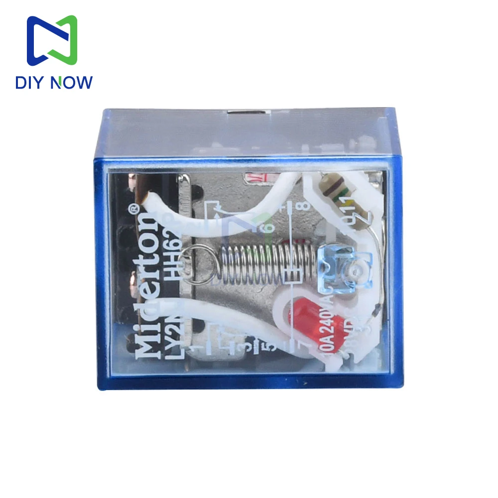LY2NJ التتابع DC12V 24 فولت التيار المتناوب 220 فولت لفائف الطاقة التتابع LY2NJ DPDT 8-pin HH62P JQX-13F مع قاعدة المقبس التتابع الكهرومغناطيسي العالمي