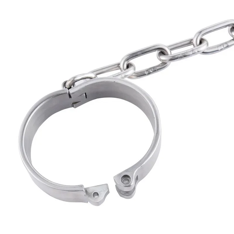 Stainless Steel Handcuff Slave Restraints Set Bondage Collar Ankle Cuffs BDSM Bondage Restraint Sex Toys for Women Man Couples