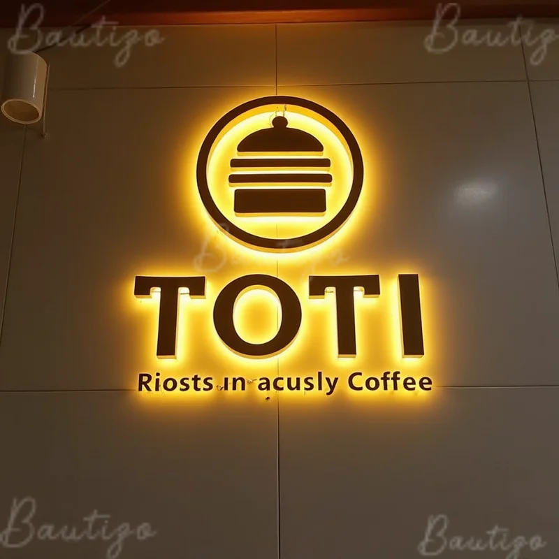 

Custom LED Light Backlit Metal Letters Sign For Storefront Business Outdoor Waterproof Illuminated Advertising Signage Display