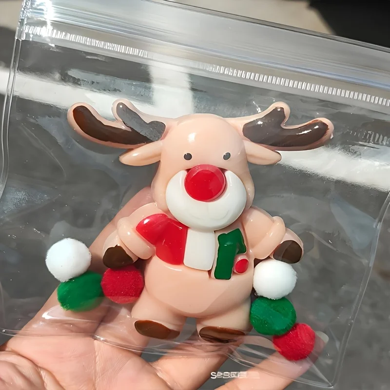 Juguetes navideños para apretar, Papá Noel, muñeco de nieve, alce, Kawaii, juguetes blandos para aliviar el estrés, bolsas de regalos sensoriales, regalos de relleno