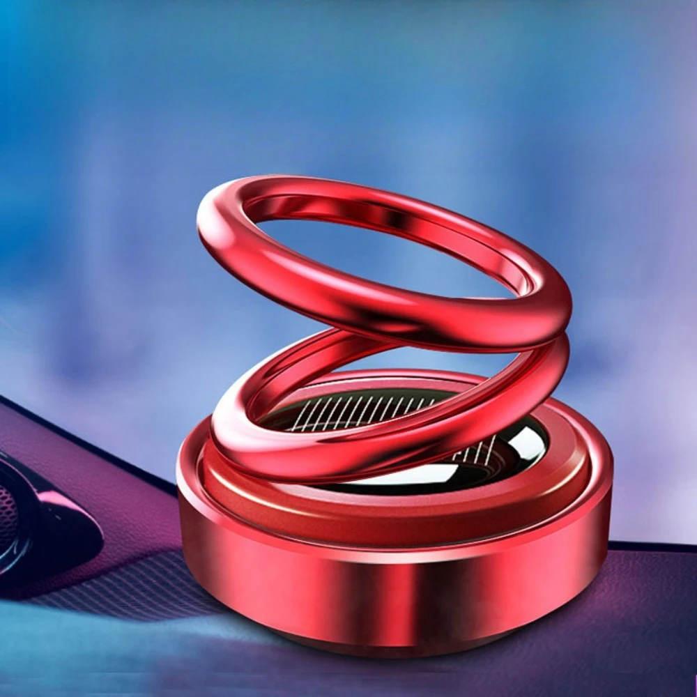 Perfume de suspensión de doble anillo de energía Solar para coche, fragancia creativa para coche, accesorios de Perfume para coche, elimina el olor, productos económicos para coche