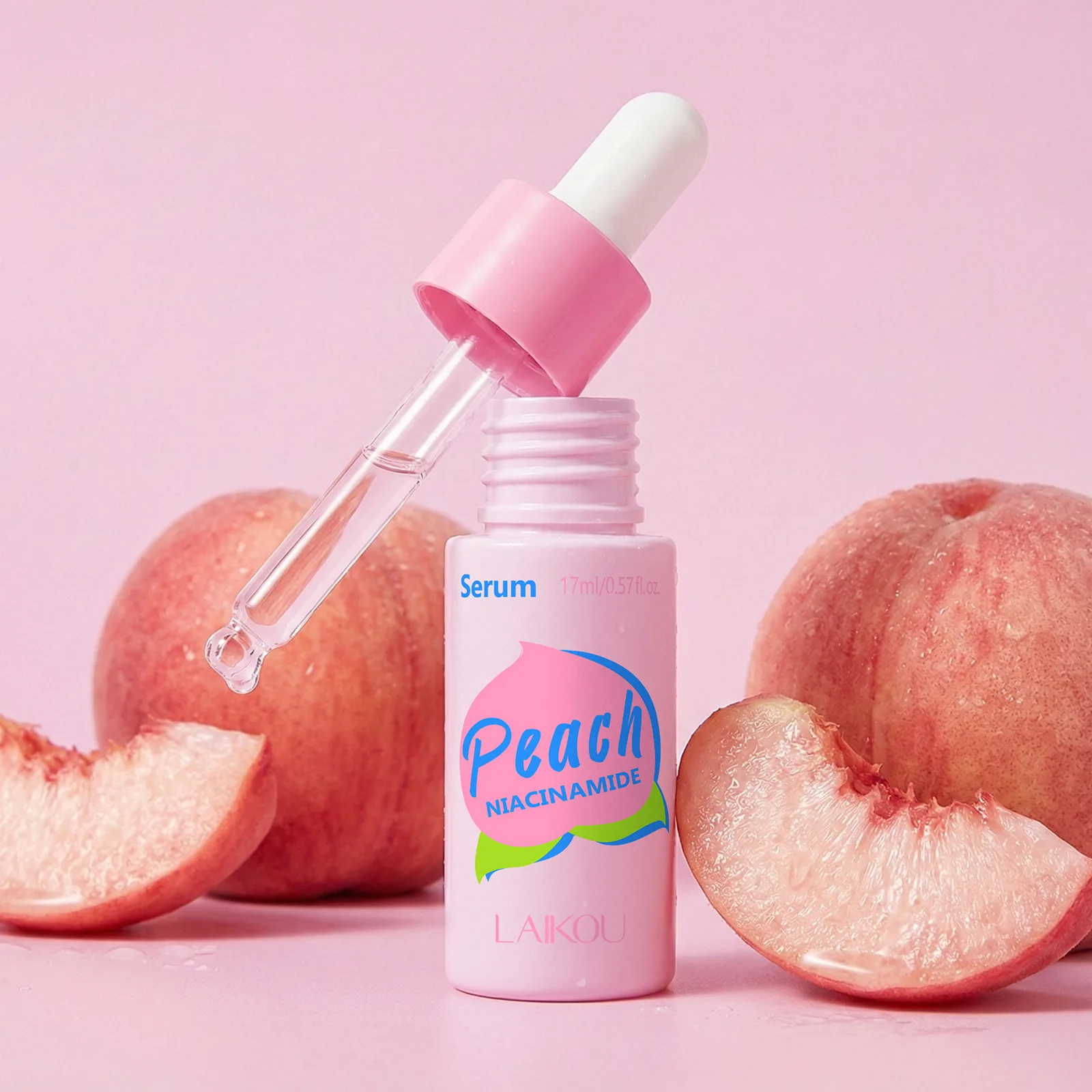 

LAIKOU Peach Niacinamide17ml Brightening Dark Spot Corrector Hydrating Essence Even Skin Tone Glow Skin Facial