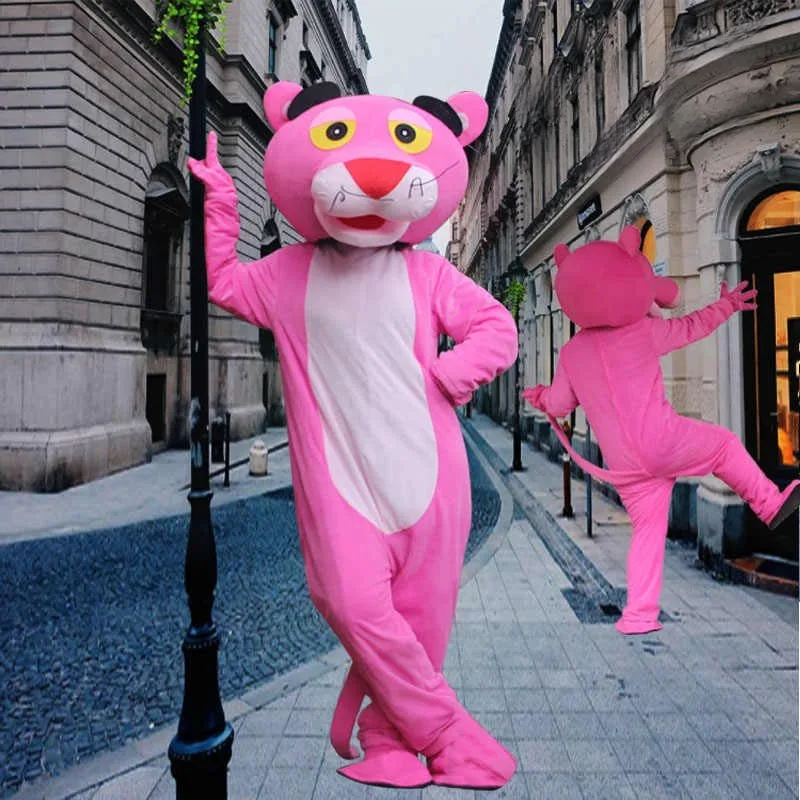 Erwachsenen-Panther-Leoparden-Cartoon-Maskottchen-Kostüm Werbung Geburtstag Faschingskostüm Cosplay Party Tier Karneval Aufführung Requisiten