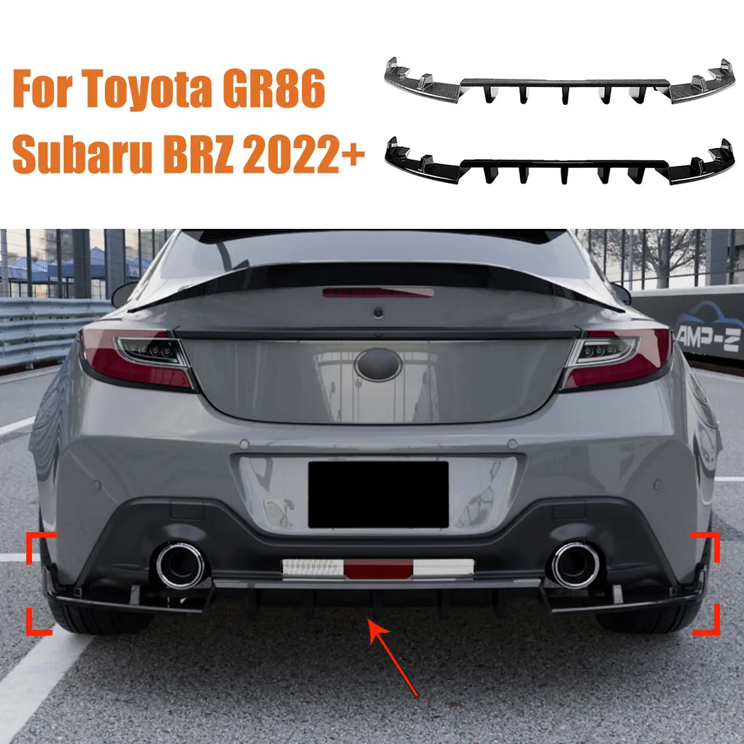 3pcs Car Rear Bumper Lip Spoiler Rear Lower Splitter Diffuser Body Kits For Toyota GR86 Subaru BRZ 2022+ Exterior Guard Modified