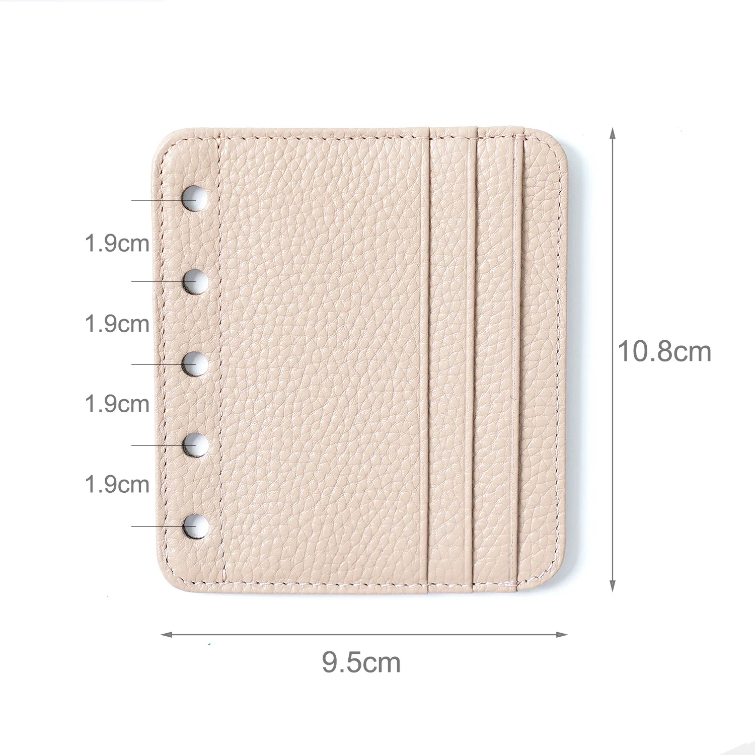 Moterm Card Holder Flyleaf for Ring Planner with 6 Card Slot And a Middle Pocket Cowhide ID Credit Card Bag Notebook Accessory