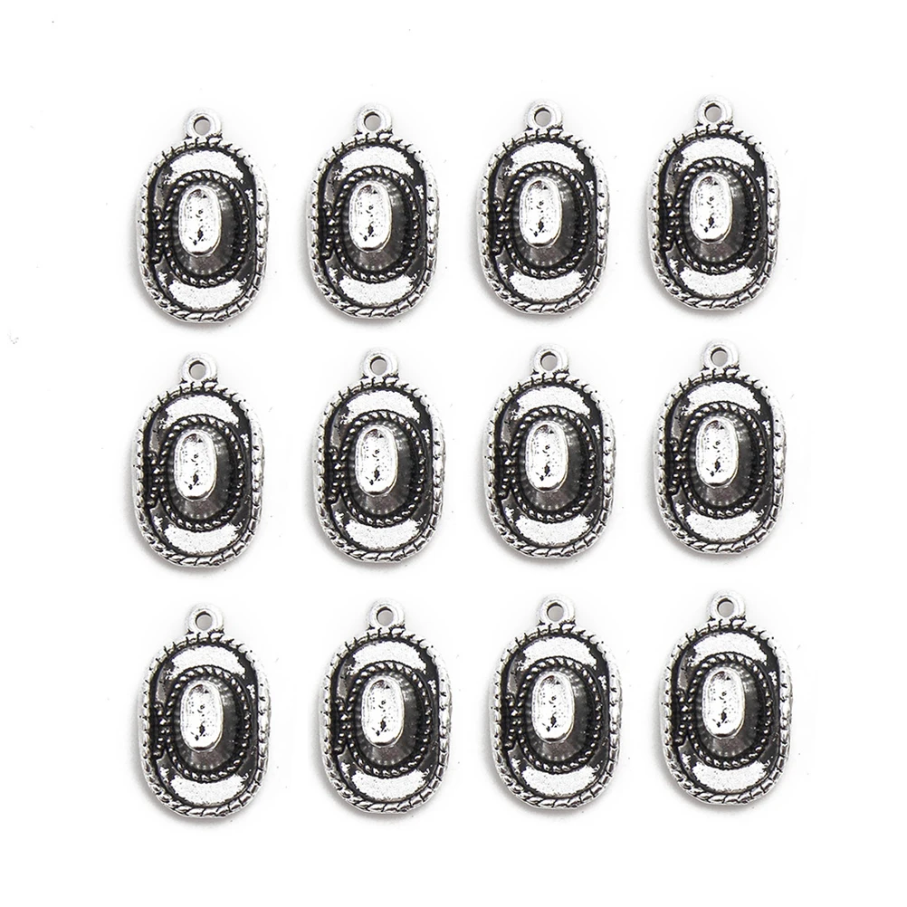 

10pcs Cowboy Hat Pendant Alloy DIY Charms Jewelry Making Set Western Style Necklace Bracelet Keychain Decorative Accessories