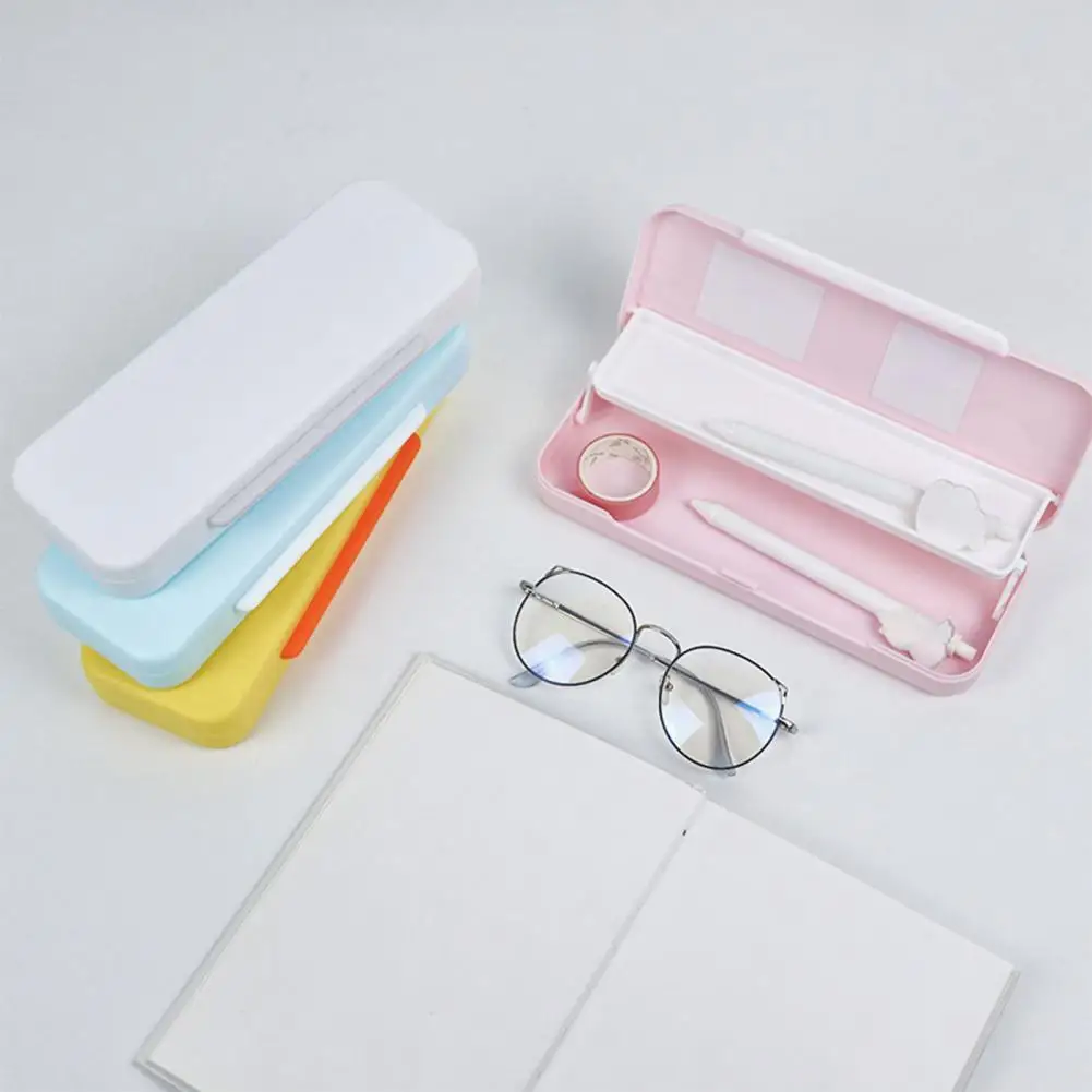 Novel Pencil Case  Practical Corrosion Resistant Stationery Box  Double Layer Convenient Pen Case