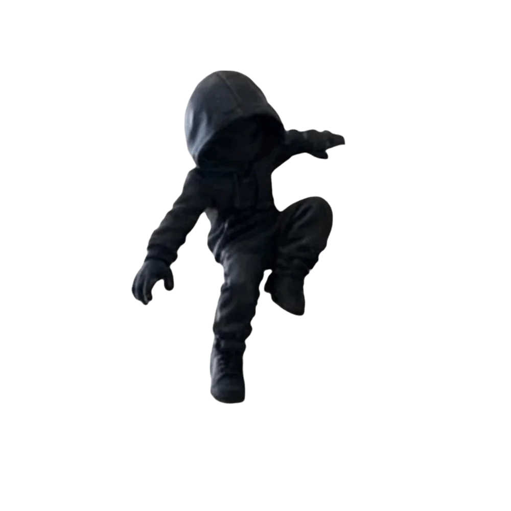 Gaming Room Decor 3D Printed Climbing Ninja Statue Funny Hanging Decor Hooded Man Figure Creative Ninja Ornaments Home