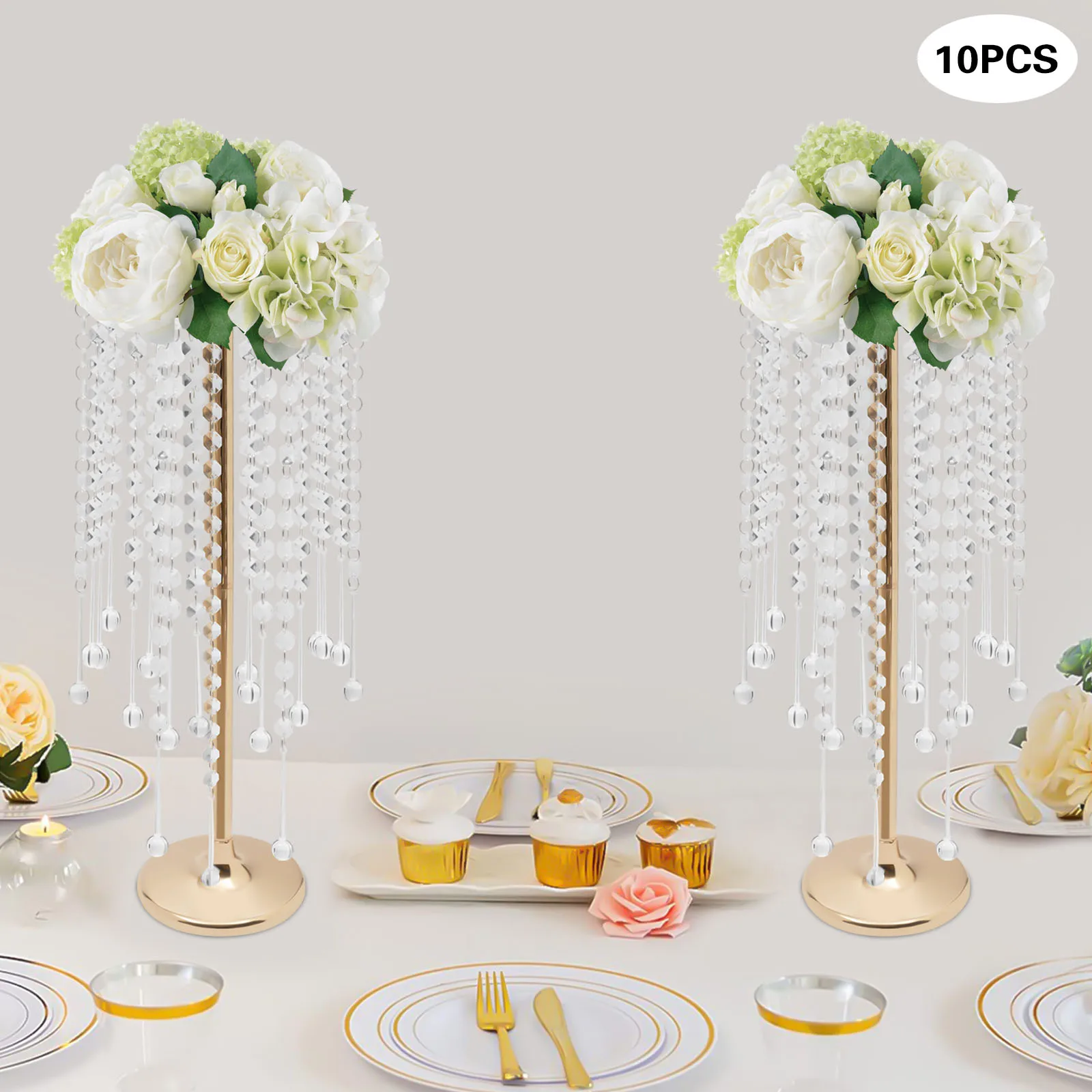 10 Pieces Flower Stand Floral Racks Crystal Acrylic Wedding Table Centerpieces Party Centerpieces Home Decor