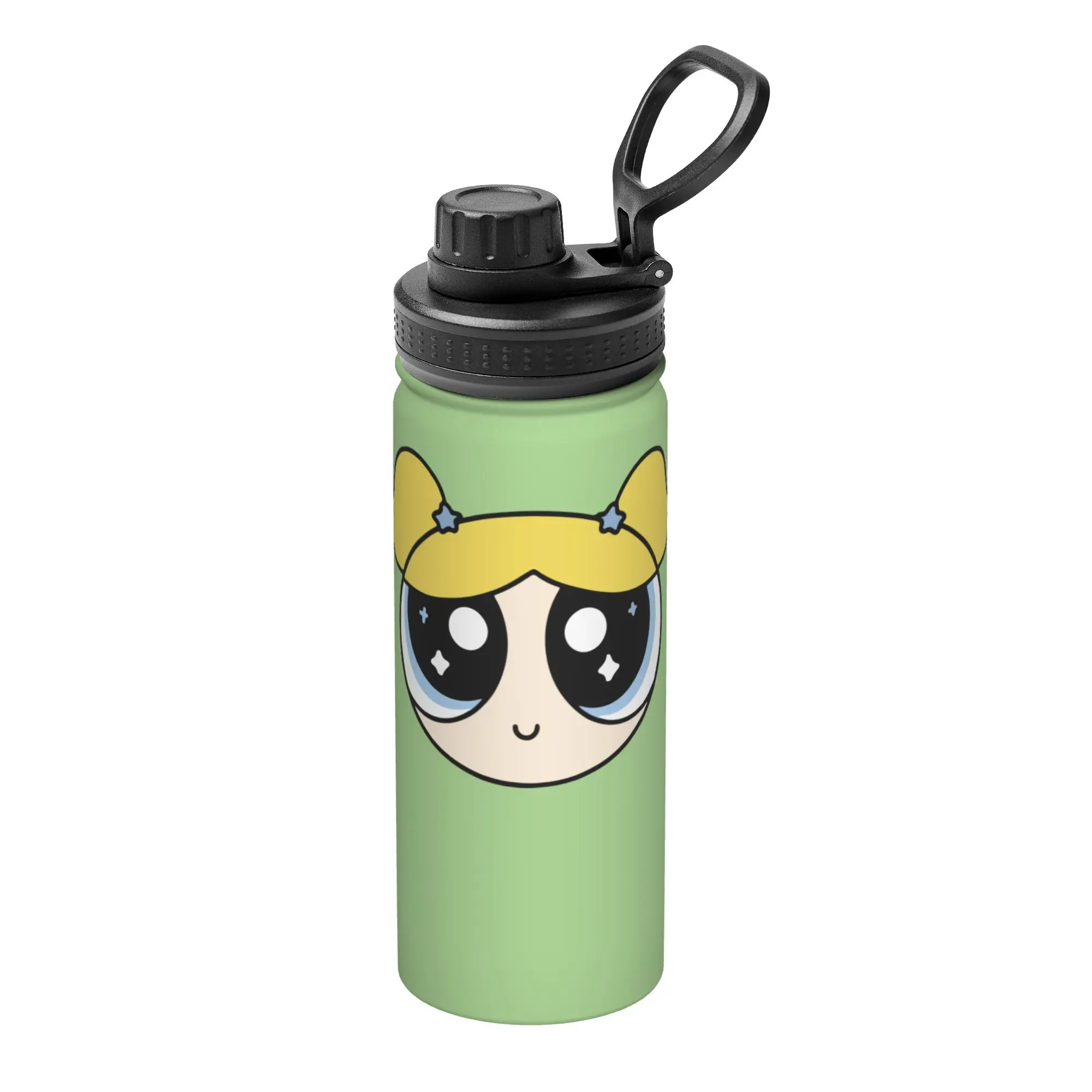 Powerpuff Girls 18OZ Sports Insulated Kettle Bubbles Coffee Cups Stainless Steel Travel Outdoor Mug Spill Proof
