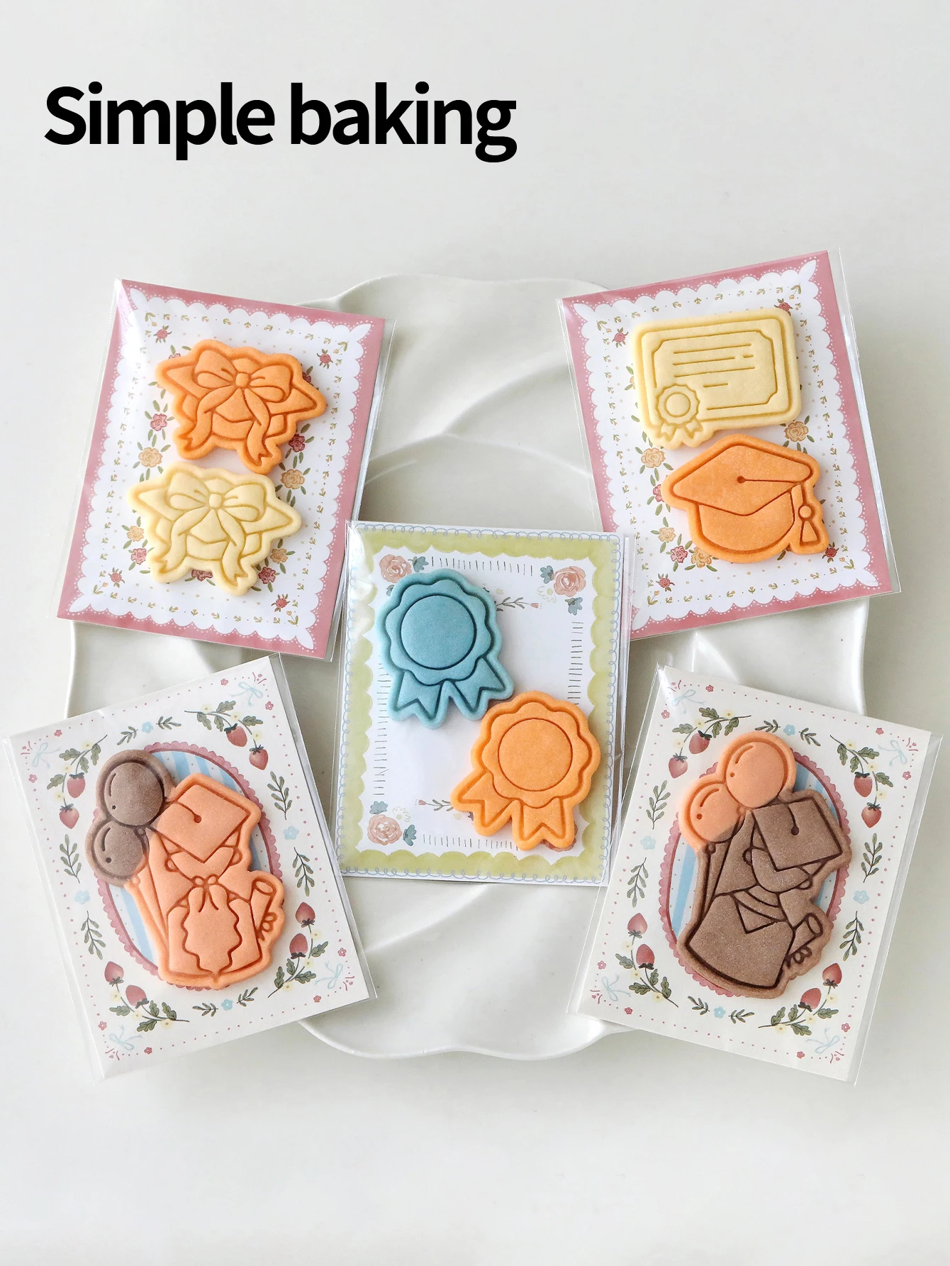 Graduation Season Cookie Cutter Doctorate Hat Diploma Medal 3D Biscuit Mold Back to School Party Decor Kitchen Baking Clay Mold view 5