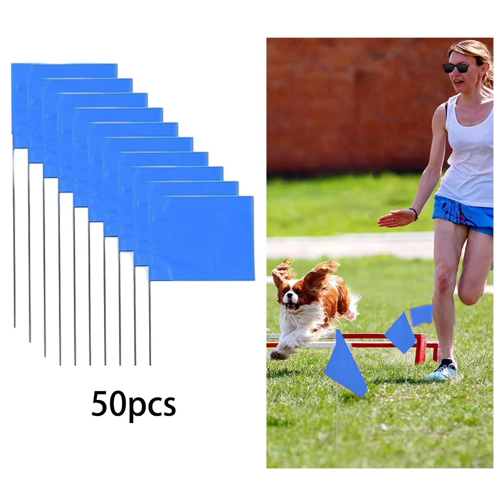 Blue Garden Marking Flags Writable PVC Durable Yard Boundary Markers for Irrigation Layout Survey and Route Planning