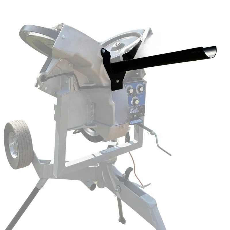 

Pitching machine chute for pitching machines is a trainer that helps time baseball swings