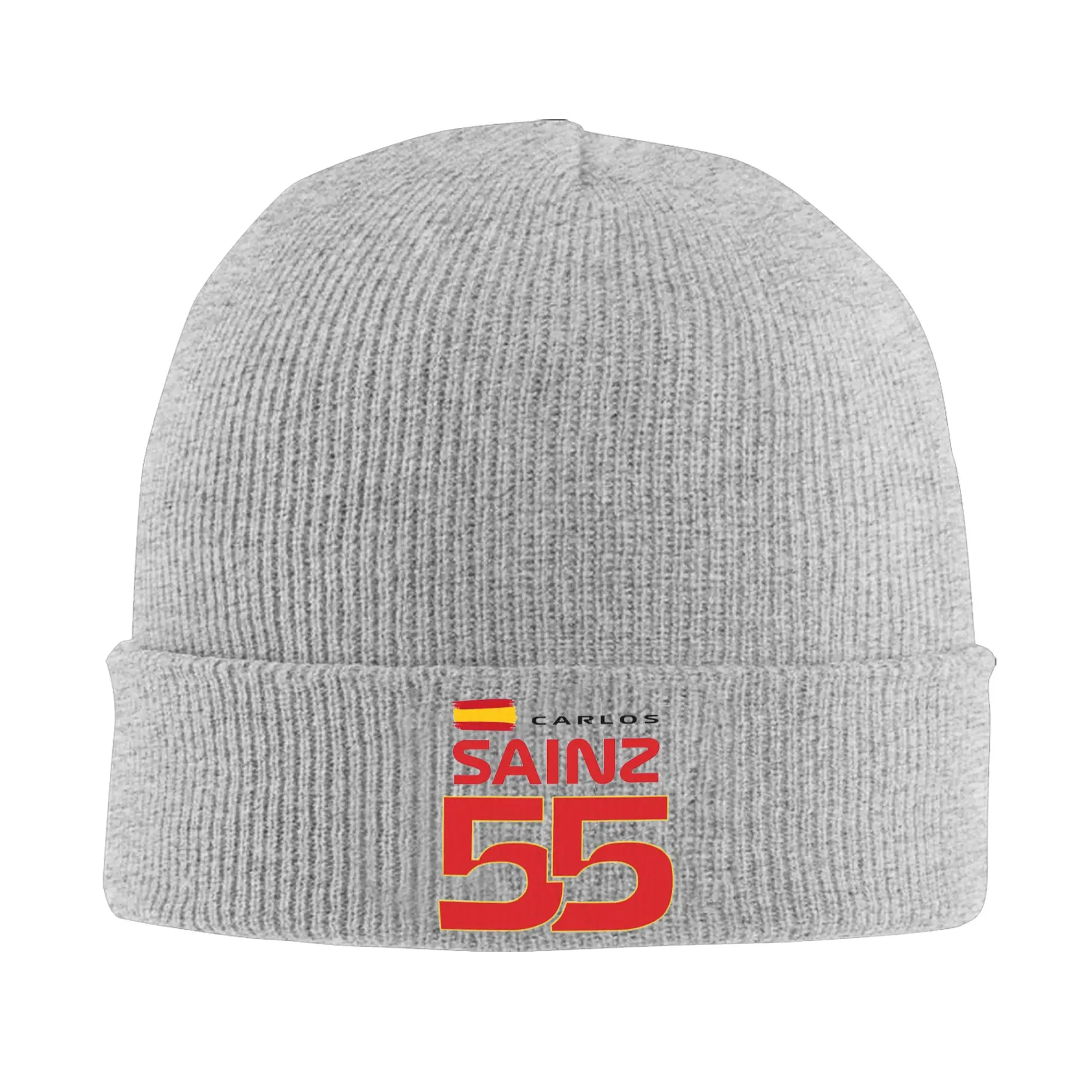 رسم توقيع كارلوس ساينز جونيور F1 - قبعة محبوكة دافئة داكنة للشتاء قبعة بونيه Skullies Beanies قبعات هيب هوب للجنسين