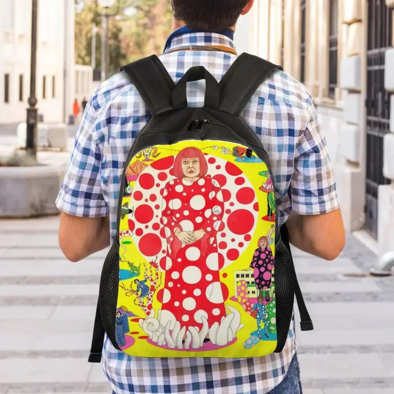 Customized the world of Yayoi Kusama backpack men women basic bookbag for college school bags