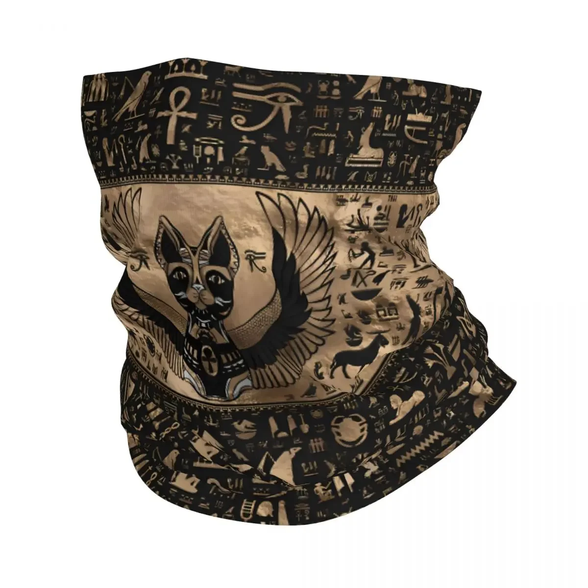 Black Goddess Bastet Ancient Egypt Egyptian Greek Scarf Neckerchief Neck Face Mask Polyester