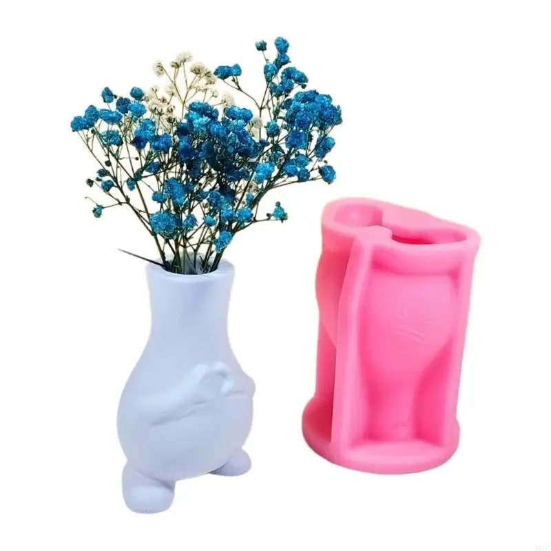 

Y08C Silicone Mold Heart Postures Flower Pots Molds Flowerpot Clay Cement Plaster Molds DIYs Vase Home Garden Decors