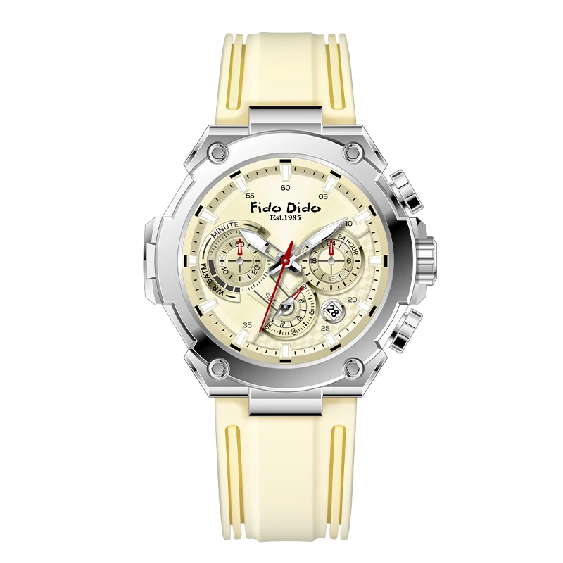 【Fido Dido】 Couple Watches 50M Waterproof - Silicone Strap Quartz Retro Watch | Unisex Matching Love Gifts FD2372-1101