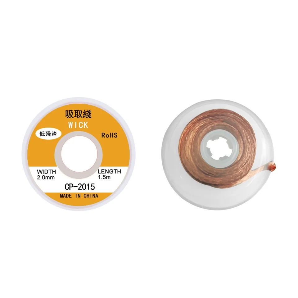Trenza desoldadora, cinta de cobre, mecha para soldar, estaño para soldar, eliminación de soldadura, herramienta de reparación de teléfonos móviles, 1.5 m * 1.5/2/2.5/3 mm 5