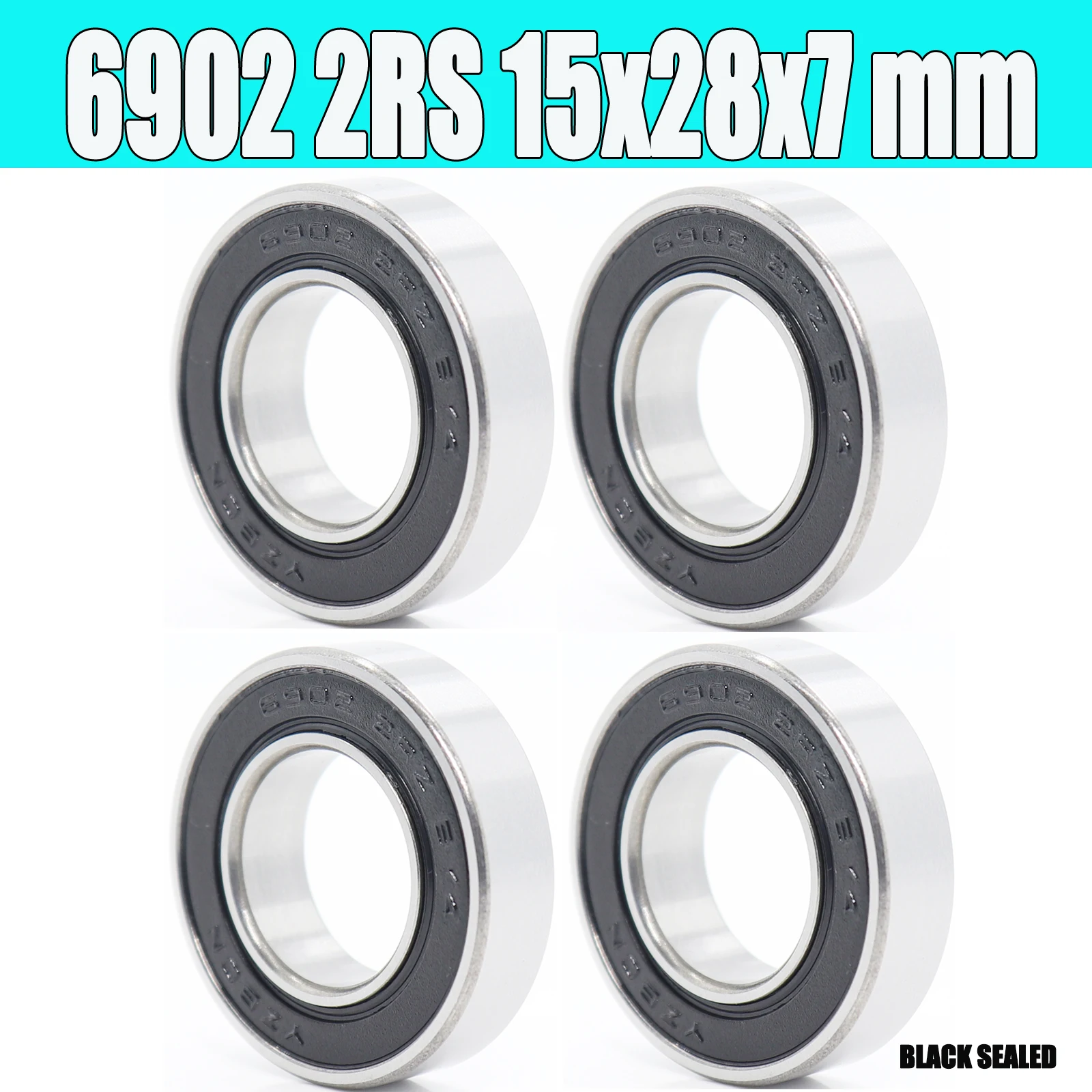 10 rodamientos 6902-2RS ABEC-1 15x28x7mm sección delgada métrica 6902 2RS rodamientos de bolas 6902RS 61902 RS