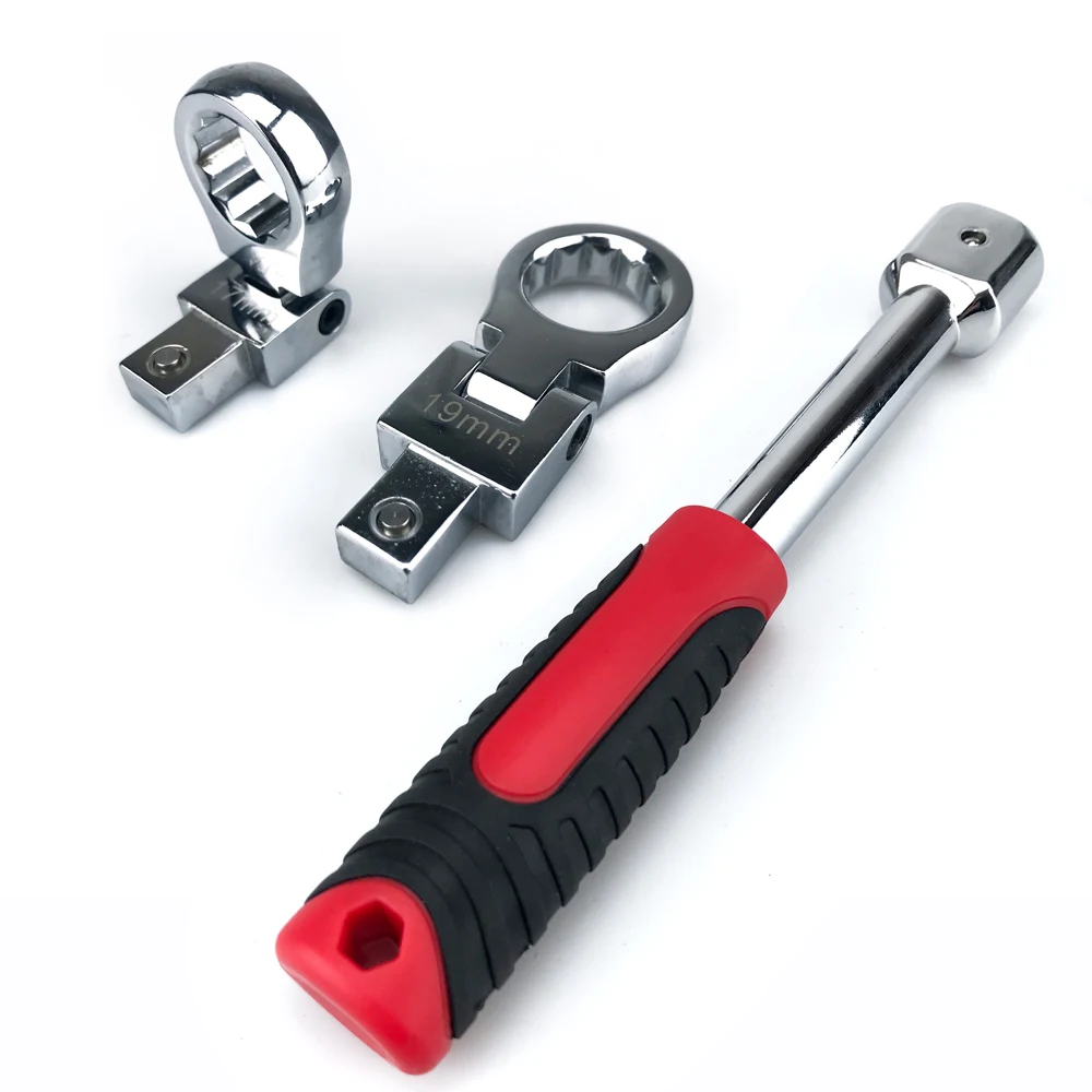 Portable Ratchet Wrench Shaking Spanner Head Interchangeable Combination Set Rotatable 180 °Removable Flexible Torque Spanner