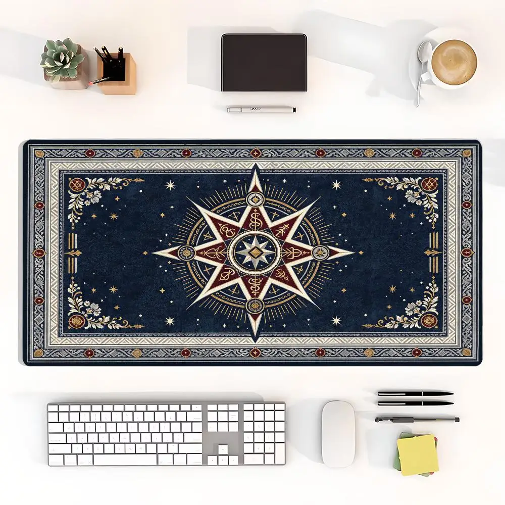 Royal Crest Emblem Persian Rug Pattern Desk Mat Gaming Mouse Pad Thick Rubber Large Size For Desk Decor