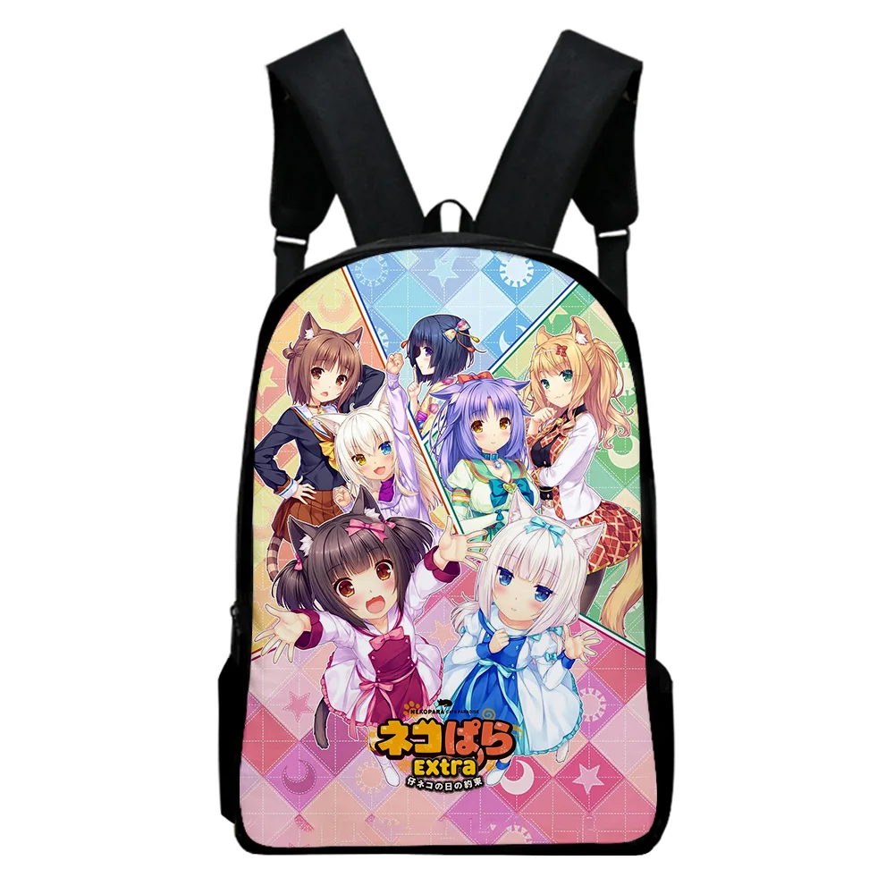 Nekopara Anime Game Backpack School Bag Adult Kids Bags Unisex Backpack 2023 Casual Style Daypack Harajuku Bags