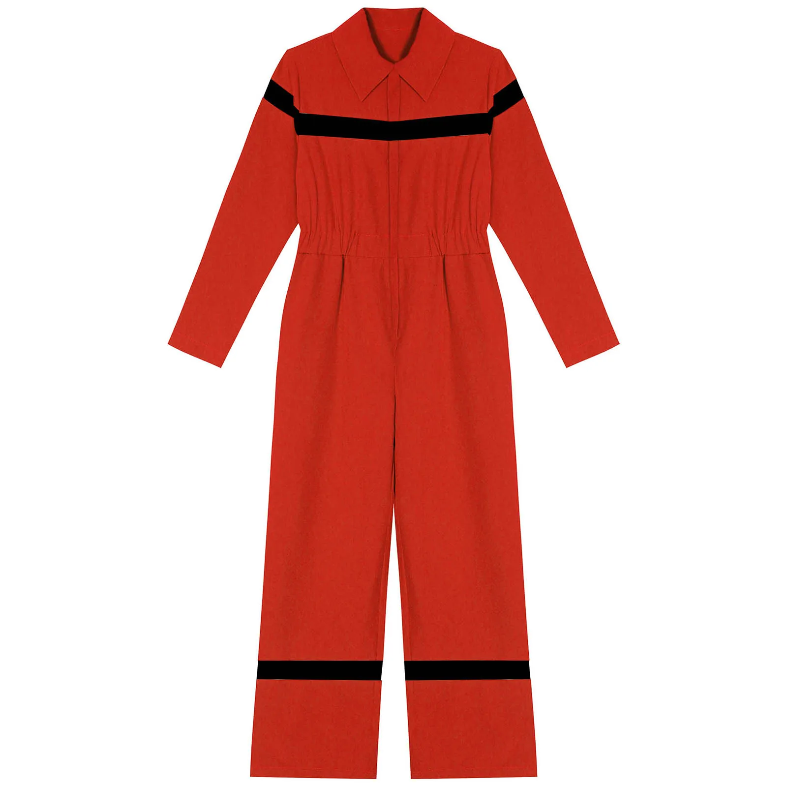 Coveralls for Boys Girls Cosplay Jumpsuit Turn-Down Collar Long Sleeve Bodysuit Halloween Fireman Work Uniform Mechanic Romper