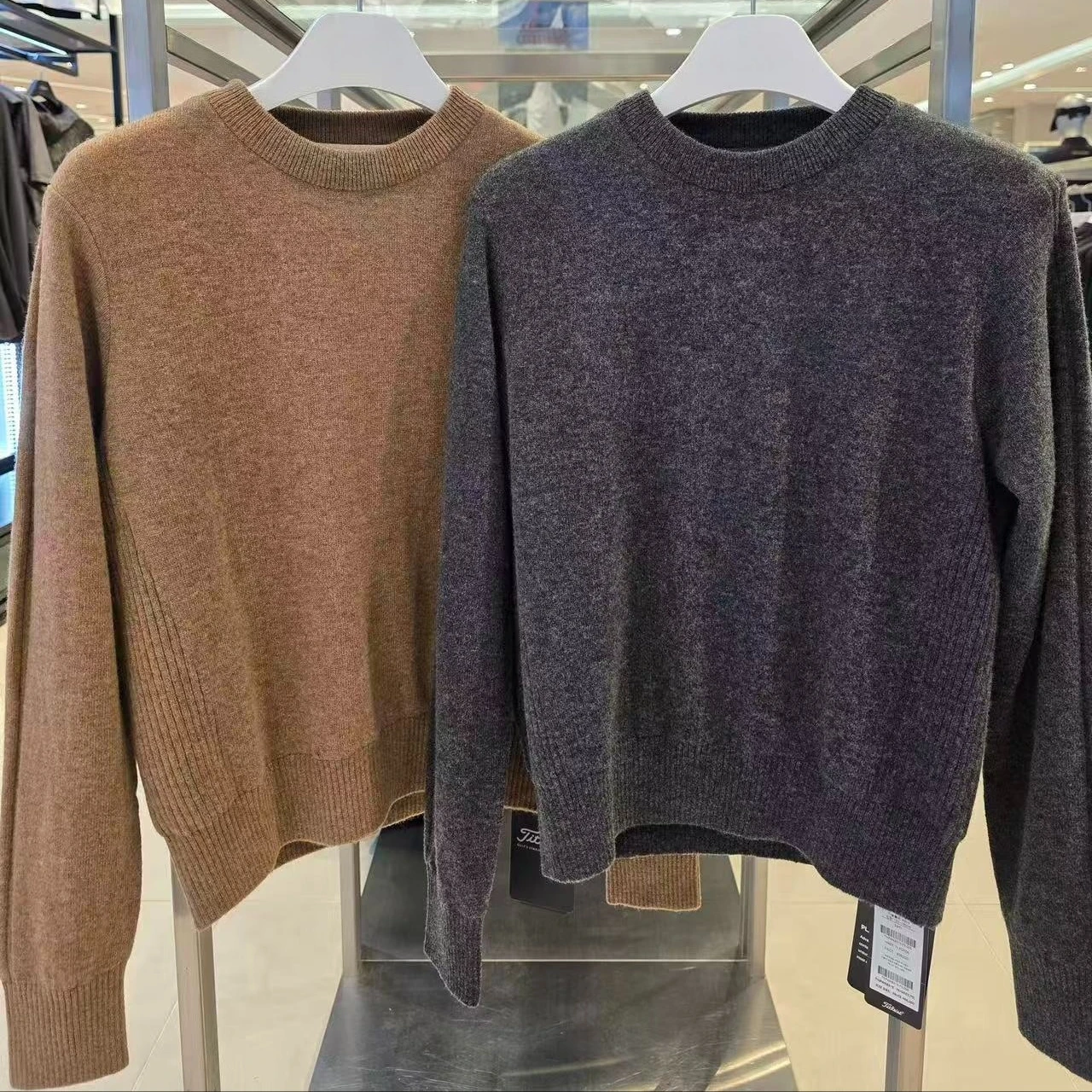 Women's Golf Long Sleeve Crewneck Top 2026 Fall Winter New Thermal Neck Warmer Versatile Casual Athletic for Korean Lady Golfers