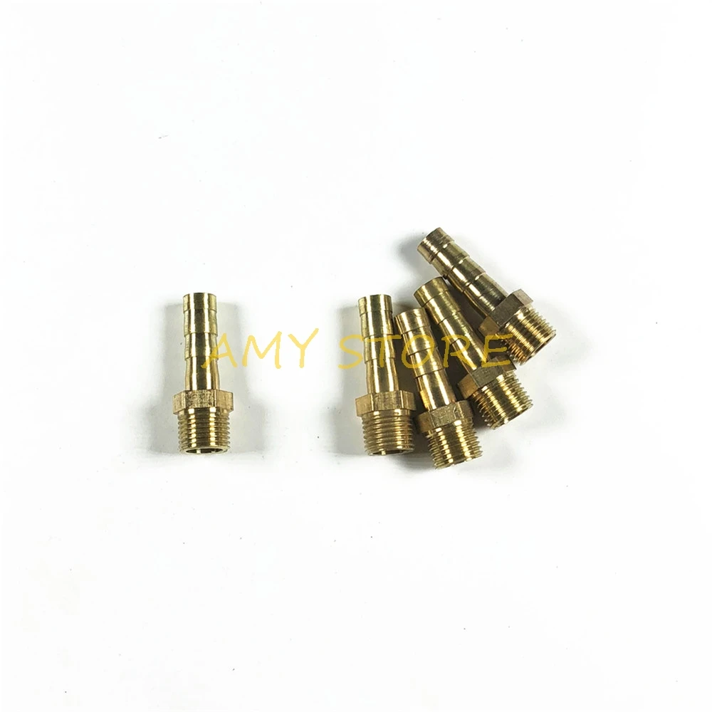 Lot 5 Hose Barb I/D Inner Diameter 5mm x M5 Metric Male Thread Brass coupler Adapter Connector fitting for Fuel Gas Water