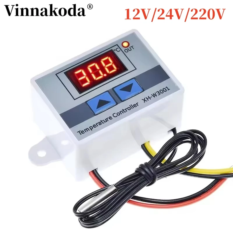 

XH-W3001 10A 12V 24V 110V 220V AC Digital LED Temperature Controller For Incubator Cooling Heating Switch Thermostat NTC Sensor