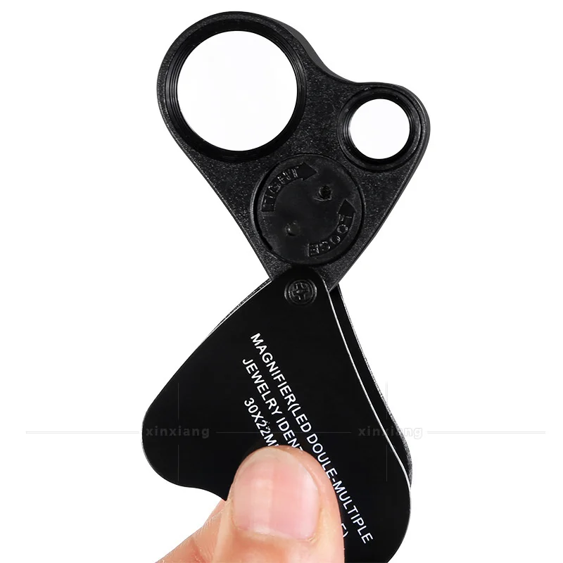 

20pcs 30x 60x Portable High Power Led Lamp Magnifying Glass Jewelry Antique Porcelain Collection Appraisal Circuit Board Repair